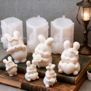 Easter Bunny DIY Handmade Soap Animal Silicone Mold Chocolate Cake Baking Gypsum Candle Mold