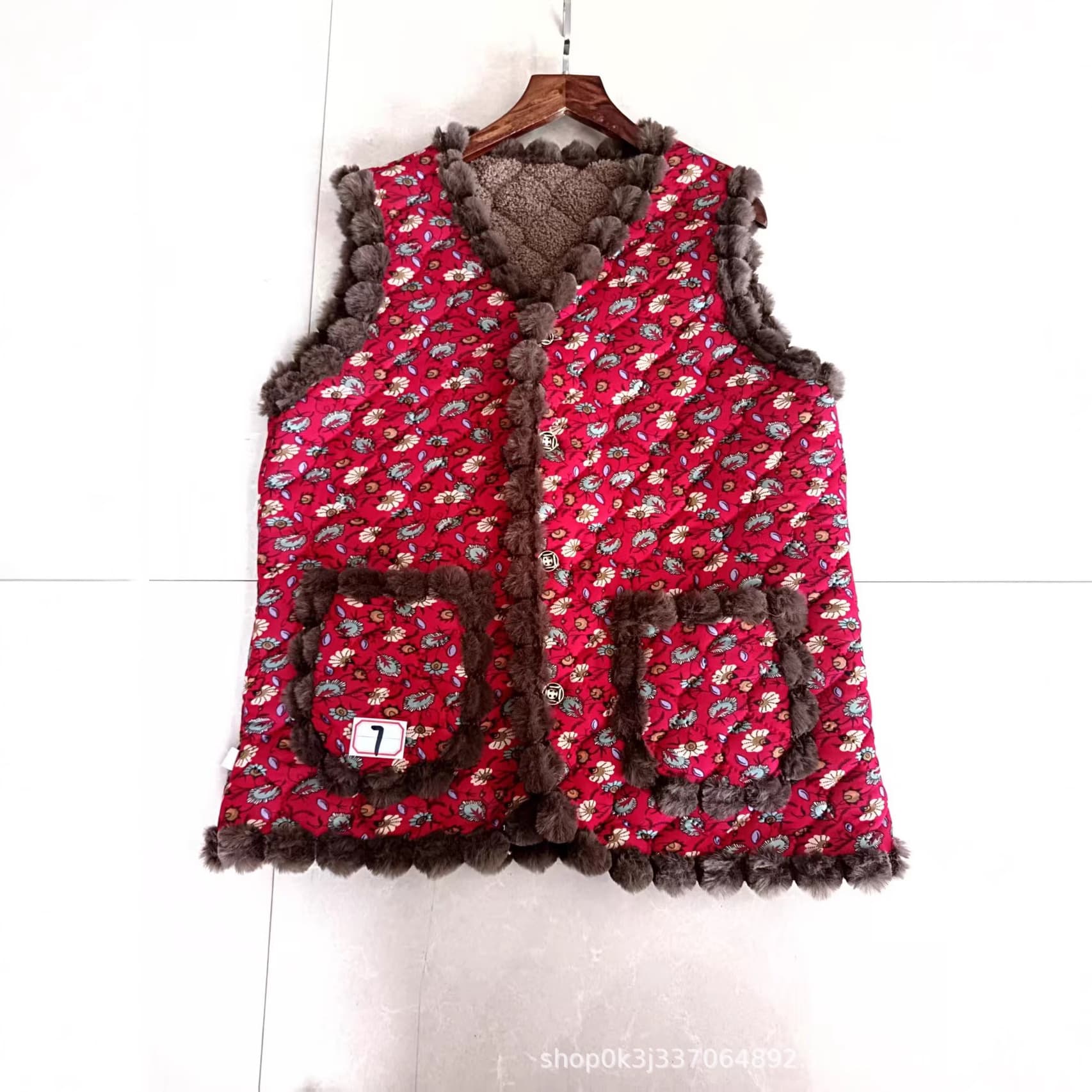 Mom's Spring/Autumn Women's Vest New Style, Middle-Aged and Elderly Winter Fleece-Lined Thick Warm Sleeveless Loose Outer Wear Vest