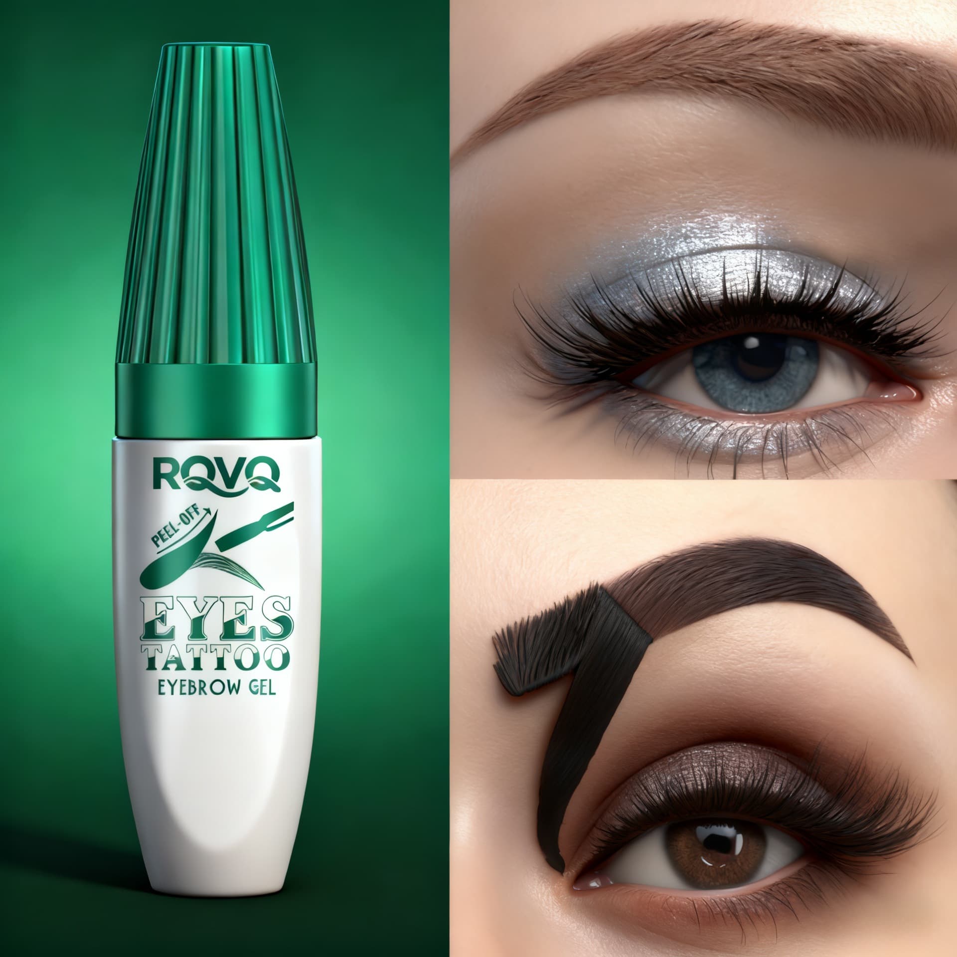 Southeast Asia's Popular Rqvq Peel-Off Eyebrow Dyeing Gel, Waterproof and Sweat-Proof, Natural and Long-Lasting Peel-Off Eyebrow Gel for Export