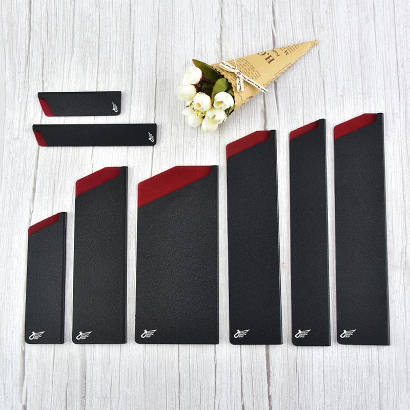 Flocked knife sheath ABS engineering plastic + velvet protects blades without harming hands