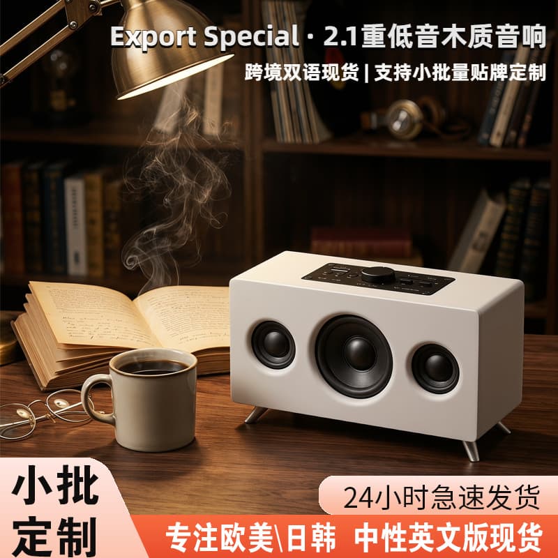 Ornament bluetooth speaker with radio plug-in card audio 2.1 channel subwoofer DIY wooden bluetooth advanced audio