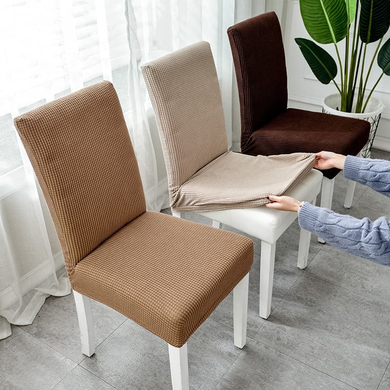Universal Elastic Dining Chair Covers Set, Simple Restaurant Table Stool Slipcovers with Integrated Design