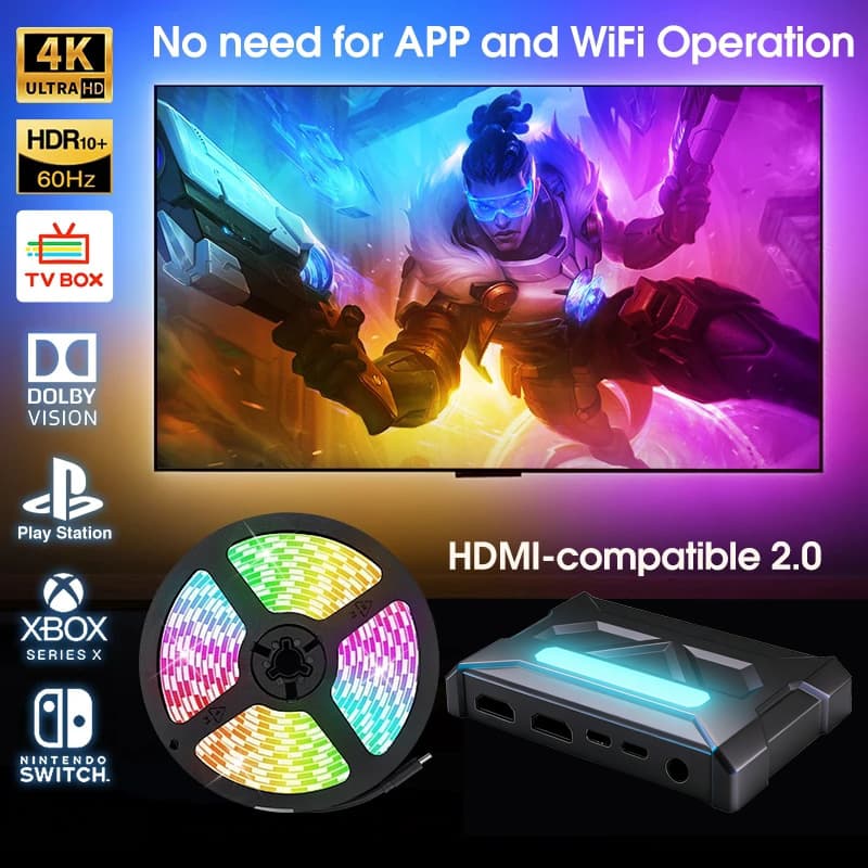 Cross-border LED TV SMD Light Strip TV Background Light Strip Screen Ambiance Light Sync Chase Ambiance Fantasy Color Running Light Strip