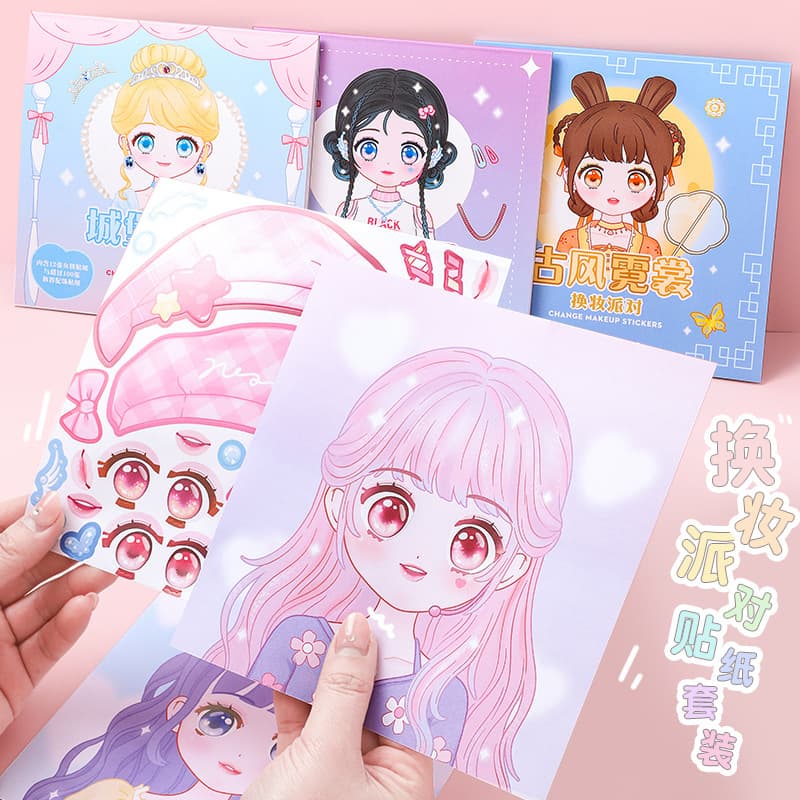 Kaba bear dress-up stickers notebook Guka stickers dress-up princess toy book little girl girls children stickers