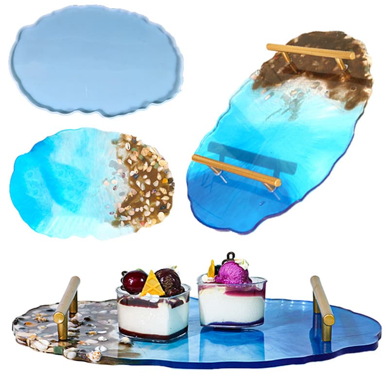 DIY Epoxy Resin Mold Oval Irregular Tray Silicone Mold Storage Plate Cross-border