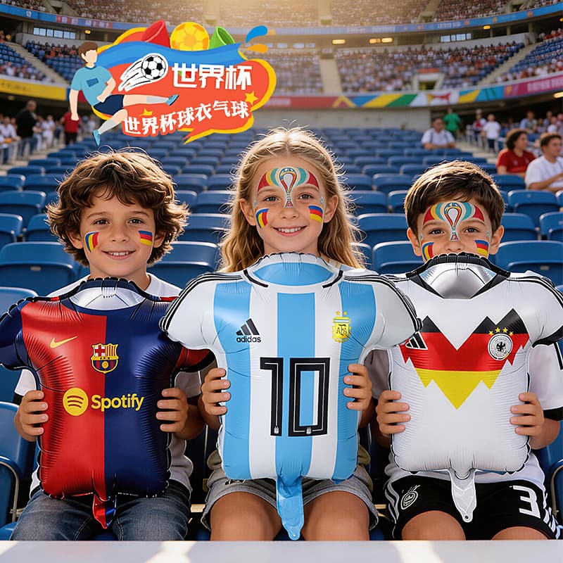New Cross-Border 2026 World Cup Balloon Football Shaped Decoration Jersey Balloon European Cup Party Supplies
