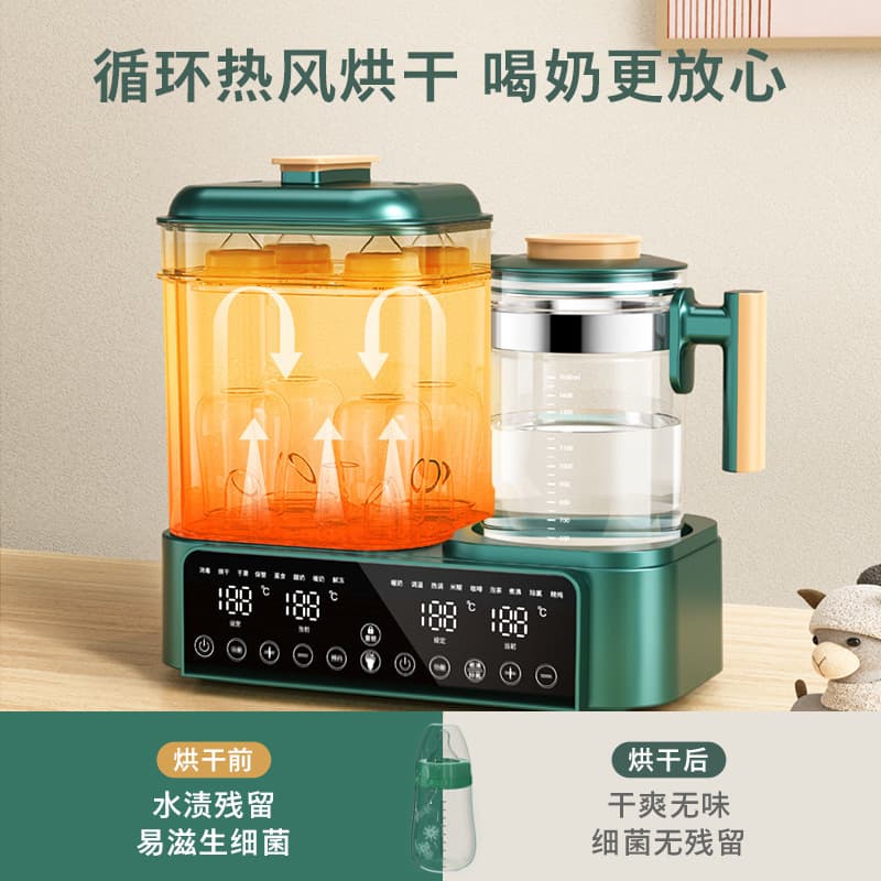 Baby Bottle Sterilizer and Dryer 2-in-1 with Constant Temperature Kettle, Home Use Milk Warmer and Heater All-in-One