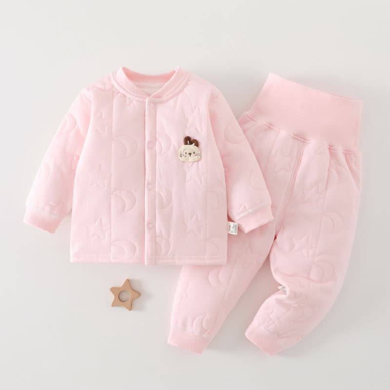 [Open Crotch] Autumn Winter Baby Padded Cotton Set 40g Newborn Warm Underwear Cardigan Baby Casual Jacket