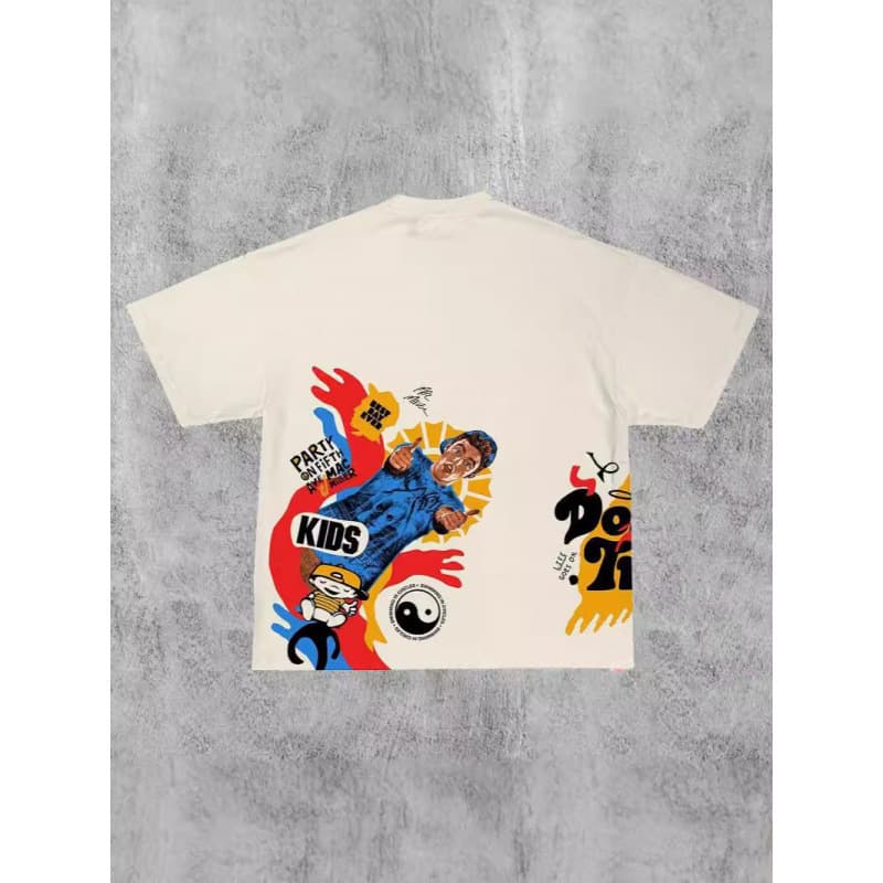Y2K Hip Hop T-Shirt Harajuku Cotton T-Shirt Gothic Streetwear Fashion Unisex Punk Casual Cotton Loose T-Shirt