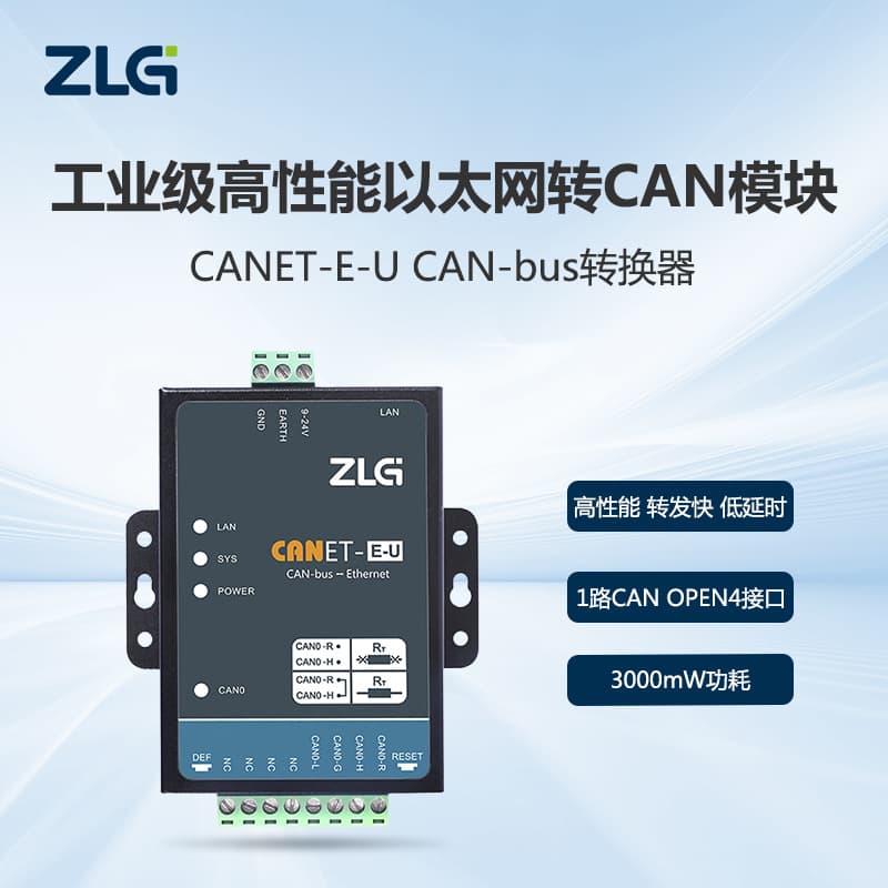 ZLG Zhiyuan Electronics CANET Series CAN-bus Converter Industrial-Grade High-Performance Ethernet to CAN Module