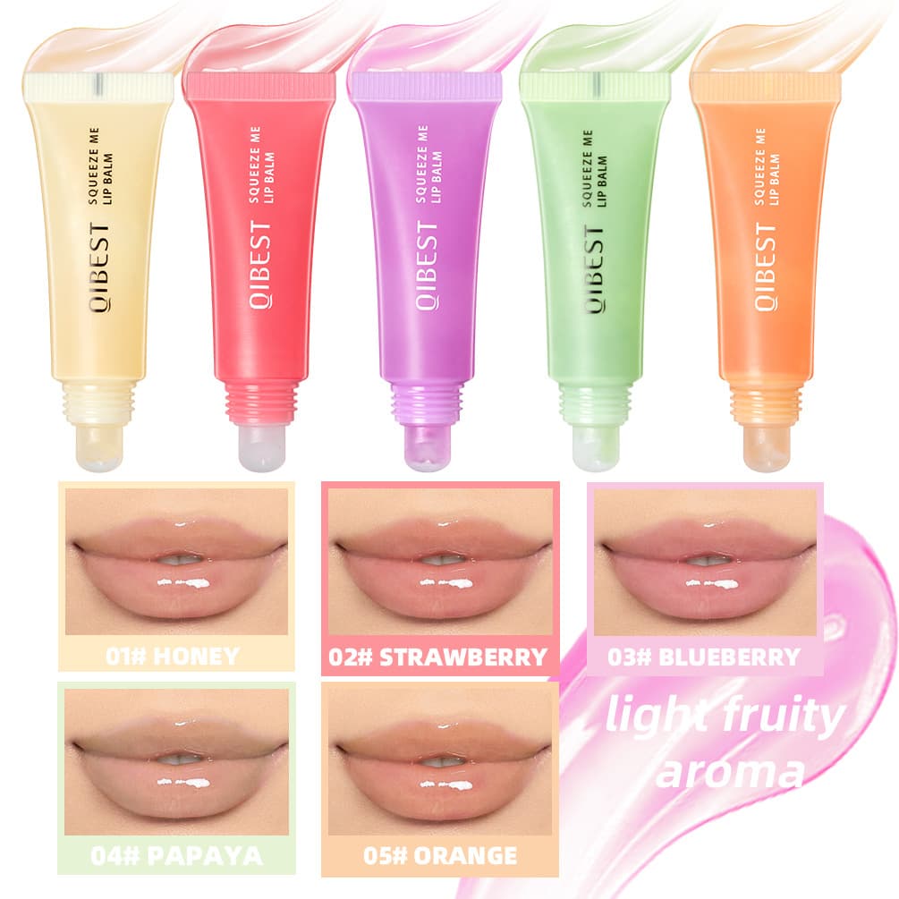 QIBEST Cross-Border Hydrating Lip Balm moisturizes, prevents chapping, lightens lip lines, removes dead skin, and cares for the lip area makeup.