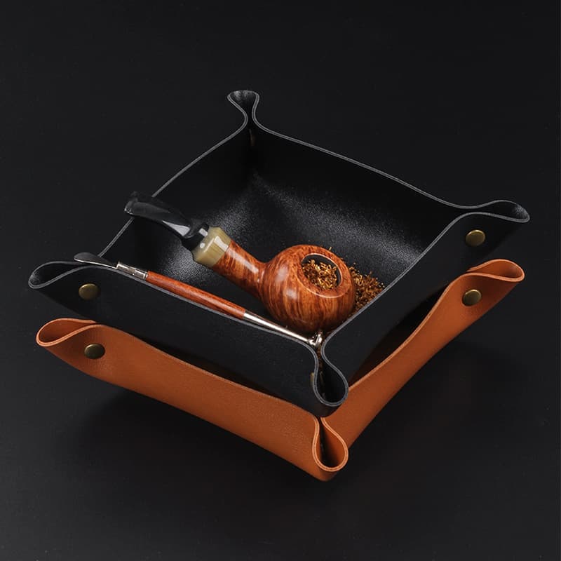 Foldable PU Wrapper Tobacco Shredding Wake-Up Tray, Portable Handheld Cigarette Rolling Tray, Storage Tray, Pipe Accessory Tool Tray