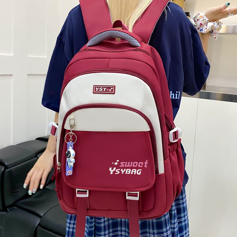 Cute Casual School Backpack Candy Color Stain-Resistant New Simple Large Capacity Student Backpack