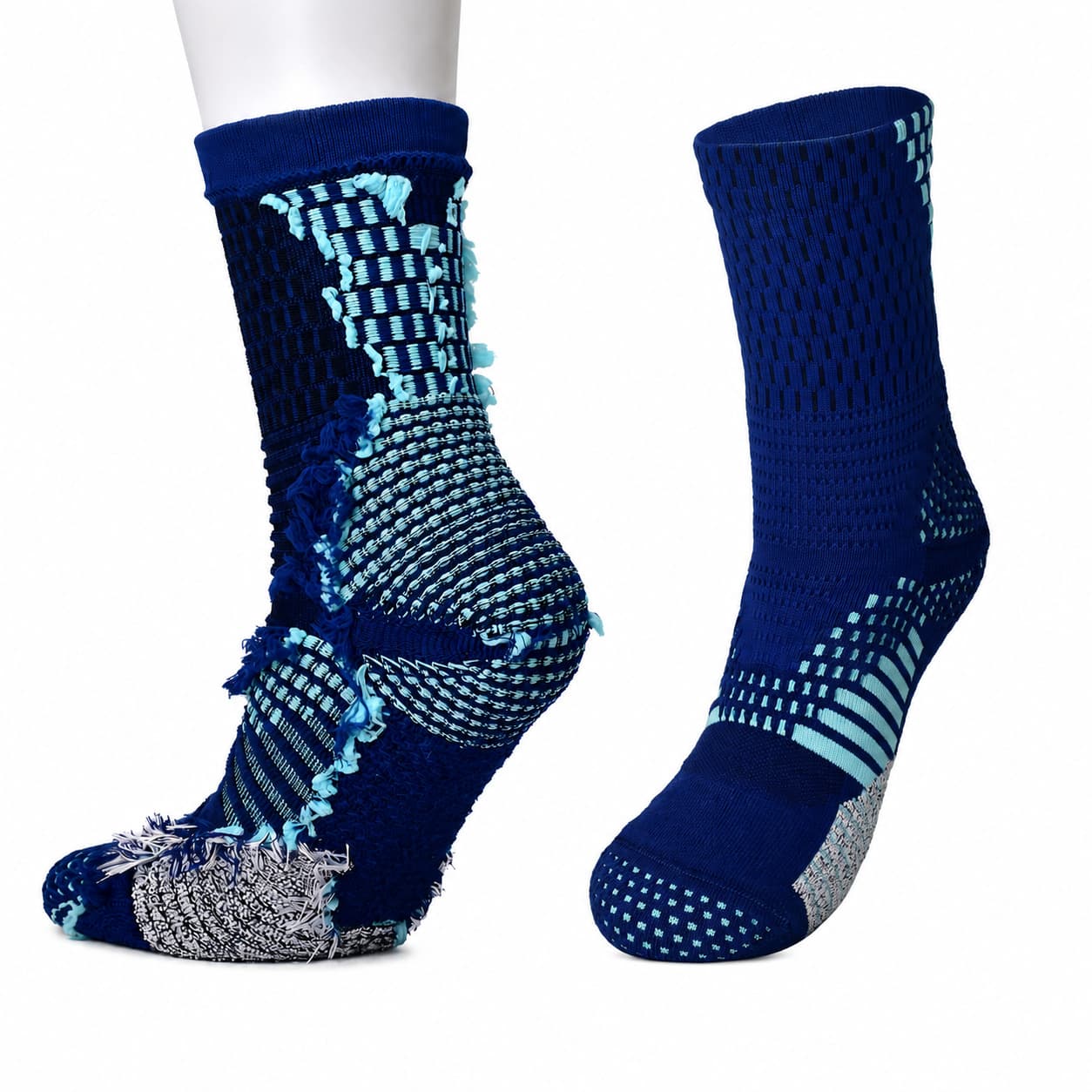 Quick-Dry Sports Socks for Men, Basketball Socks, Sweat-Absorbing Terry Bottom, Seamless Mid-Calf Sports Hiking Cushion Running Socks
