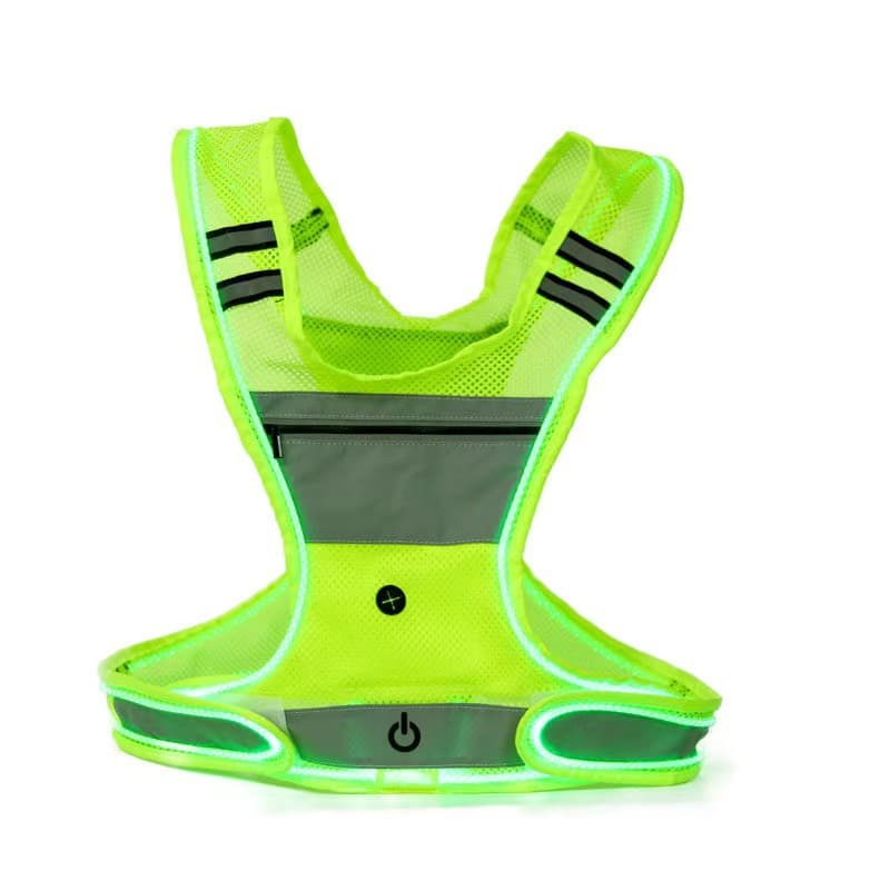 Fiber optic LED vest manufacturer direct sales night running reflective safety vest cycling driving fiber optic LED vest