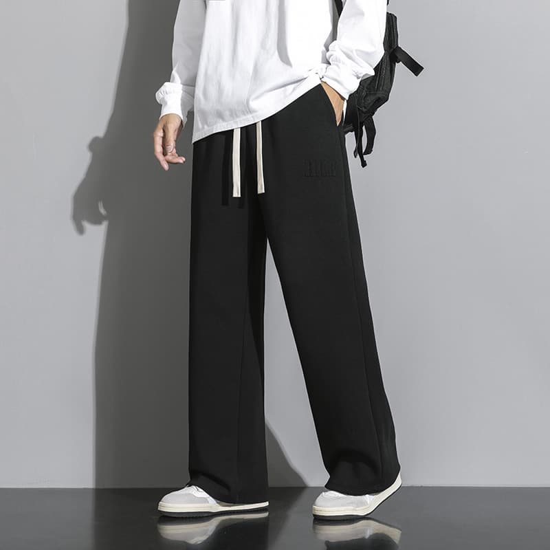 Ice Silk Pants Men 2024 Summer Loose Thin Casual Sport Pants Men's Versatile Wide-Leg Quick-Dry Straight-Leg Trousers