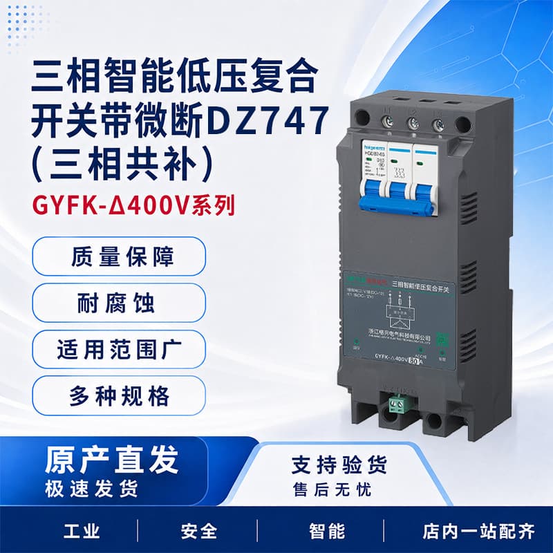 Intelligent composite switch three-phase common compensation GYFK-400V low voltage reactive power compensation switching switch with micro-break DZ747