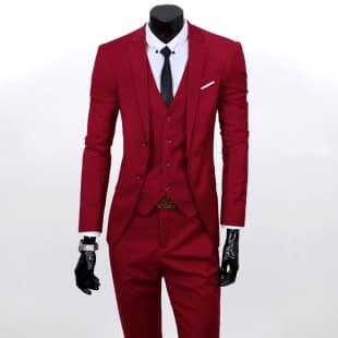 Groom Suit Set Men's 3-Piece British Casual Business Suit Wedding Tuxedo Slim Fit Stylish Summer