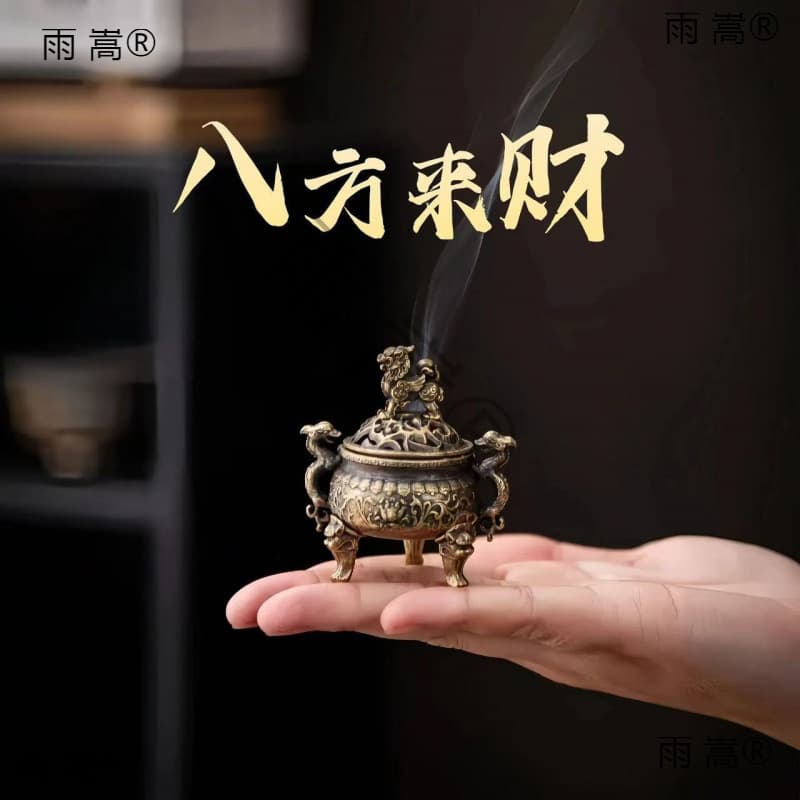 Octagonal Sandalwood Coil Incense Burner with Chinese-style Pear and Osmanthus Scents for Home Aromatherapy