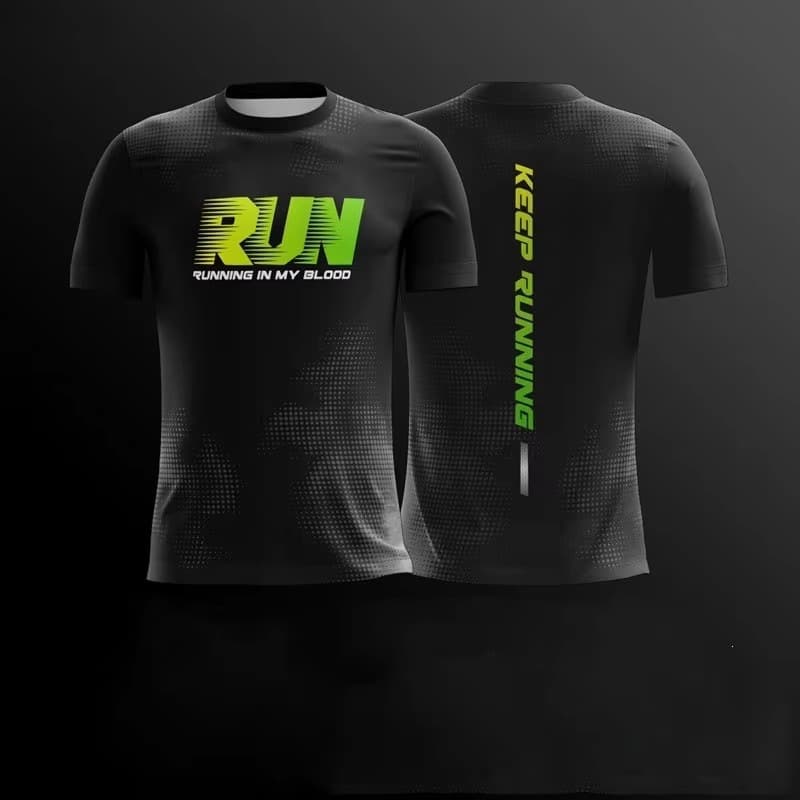 Men's Cool T-Shirt Gym Top Simple Fashion Running Letter Trend Outdoor Running 3D Printed T-Shirt Breathable