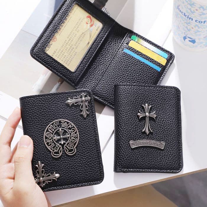 Crow Heart's New Litchi Pattern Wallet, Trendy Card Holder, Large Capacity, Stylish Cash Holder, Ultra-Thin Multi-Card Slot Card Holder