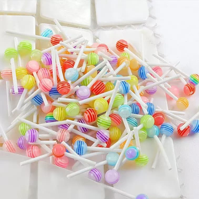 Lollipop Nail Art Decorations Three-Dimensional Mini Colorful Resin Candy Nail Phone Case Accessories Wholesale Price