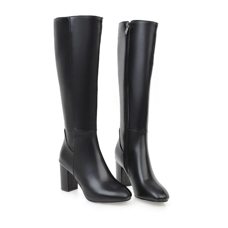 Martin Boots Women's British Style Thick Sole High Heel Tall Boots Over-the-Knee Women's Boots Martin Boots Tall Boots
