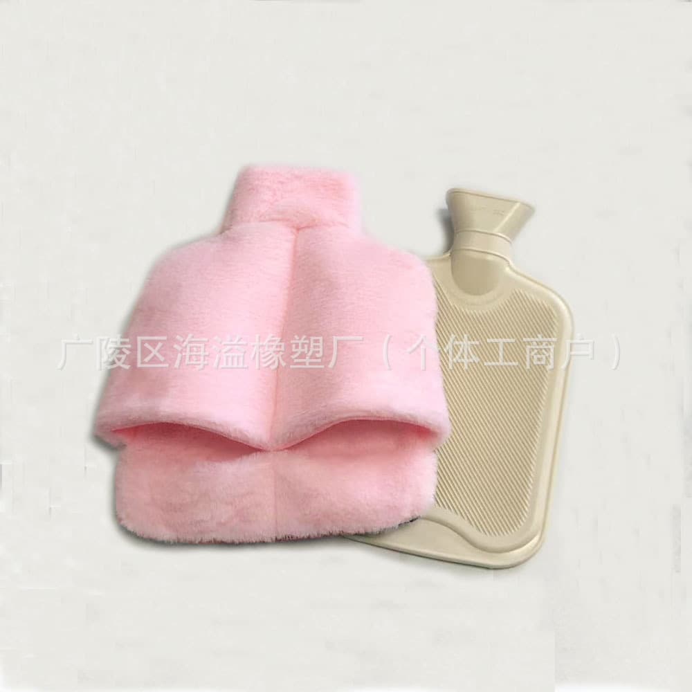 Imitation rabbit fur removable and washable hot water bottle cover for women's foot warmers 2000ml wholesale