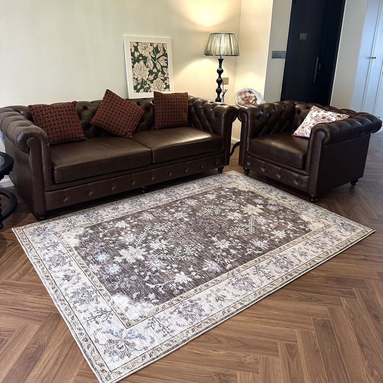 Persian style imitation cashmere carpet living room retro easy-care non-slip blanket stain-resistant foldable bedroom bedside carpet