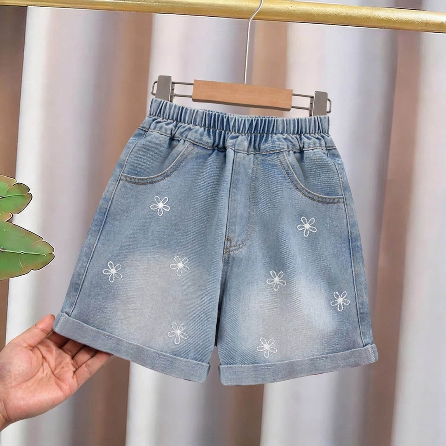 Girls' Denim Shorts, Summer New Korean Style Baby Versatile Thin Outerwear, Children's Summer Fashionable Soft Shorts