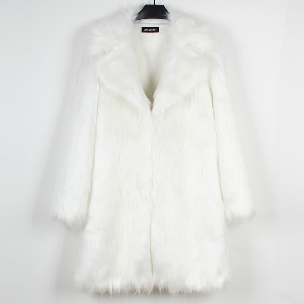 EU/US Amazon Cross-border Supply 2025 Fall/Winter Fur Coat Men's Mid-Length Faux Fur Warm Overcoat