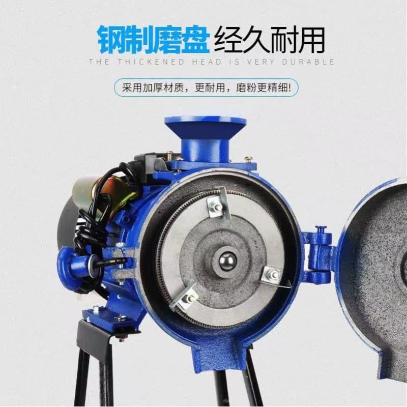 220V Household Corn Grinder Mill, Ultra-Fine Grain Crusher for Dry and Wet Use, Small Size