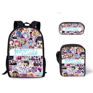 Cross-Border Demon Hunters Three-Piece Set Pencil Case Shoulder Bag, KPop Demon Hunters Student Backpack