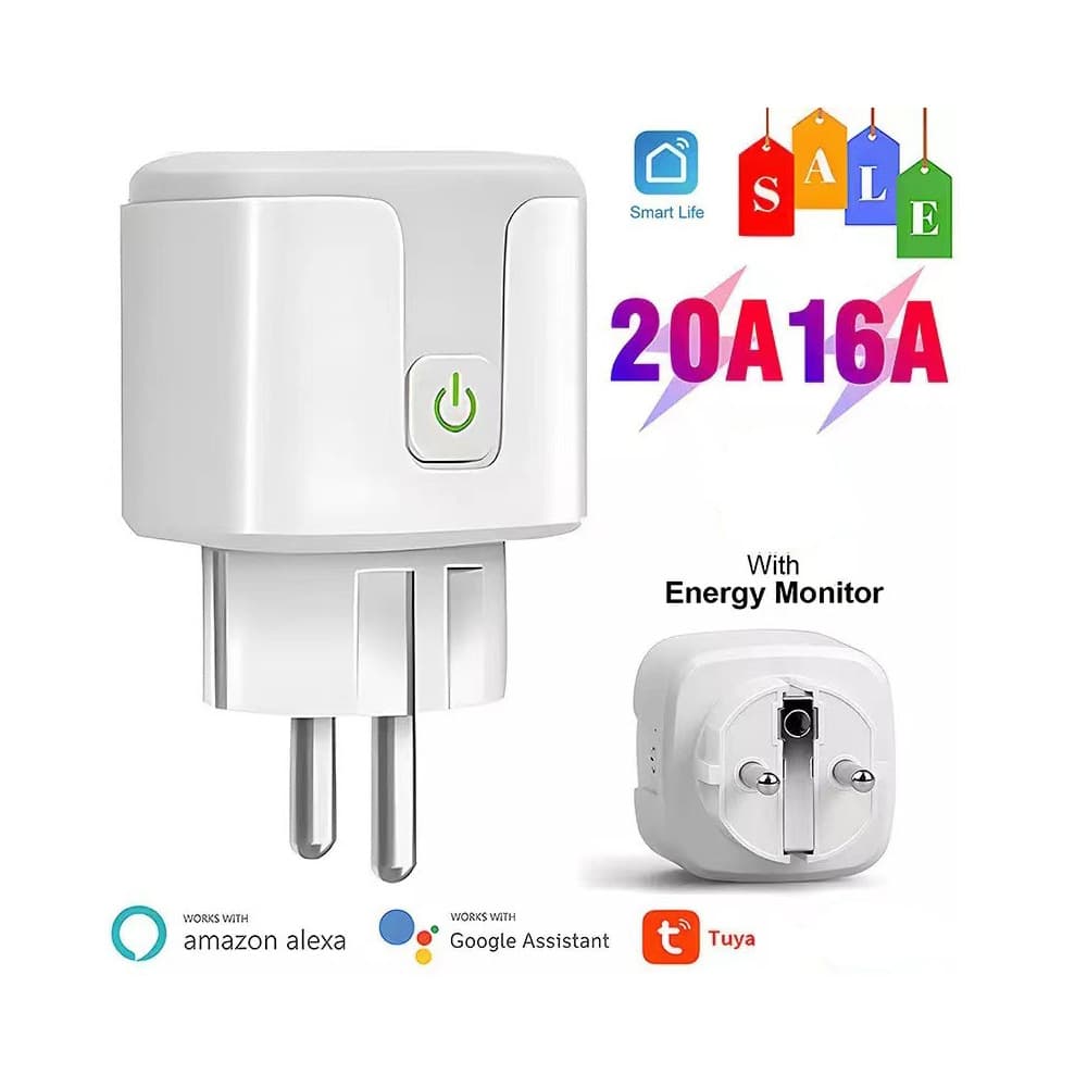 Graffiti Smart Socket with WiFi, European Standard Plug, Timer, Voice Switch, Remote Control via Mobile Phone, and Battery Capacity