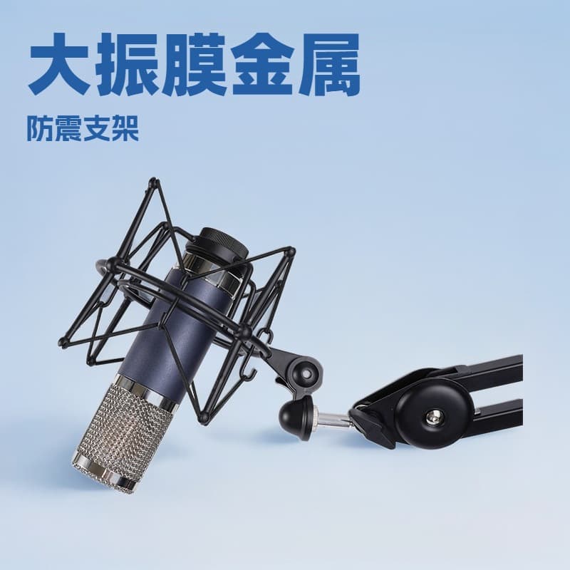 Large-Diaphragm U87 Condenser Mic with Metal Shock Mount for Kuaishou/Douyin Live Streaming