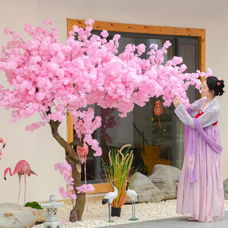 Artificial Cherry Blossom Tree, Trendy Peach Blossom Tree, Large Fake Tree, Indoor and Outdoor Decoration, Wishing Tree, Shopping Mall Japanese-Style Landscape