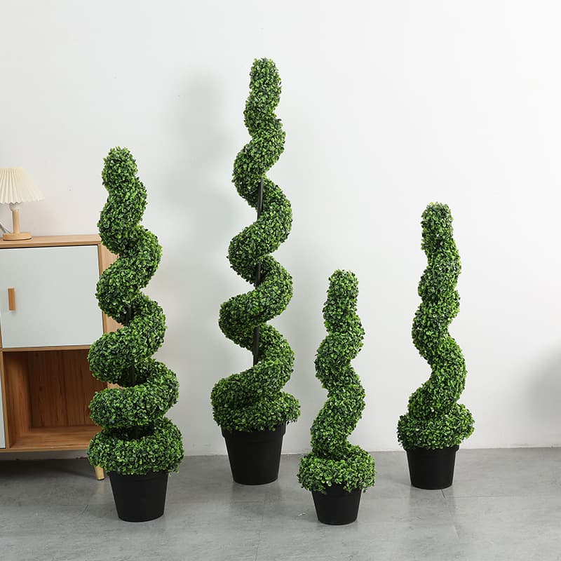Artificial Spiral Tree for Export, Unique Artistic Serpentine Tree, Milan Style Potted Artificial Tree, Factory Wholesale