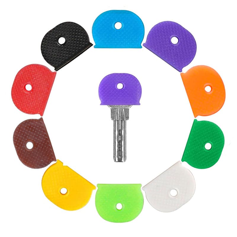 Silicone key cover for flat house keys soft elastic key cover cute key head protector