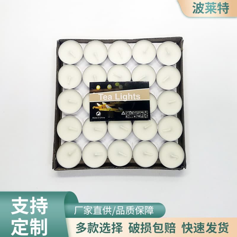 Factory Wholesale Round 2-Hour 50-Piece Candles for Wedding, Valentine's Day, Birthday, Hotel Supplies, Smokeless Tea Lights