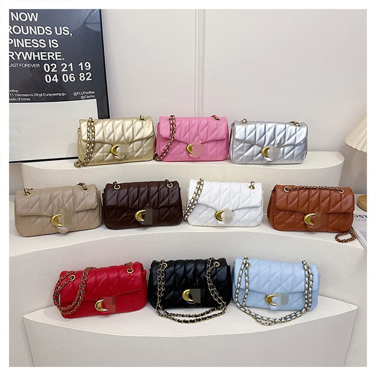 Cross-Border Hot Selling Women's Diamond Quilted Stitching Bag, Luxury Small Chanel Style Chain Bag, High-End Shoulder Crossbody Bag for Women