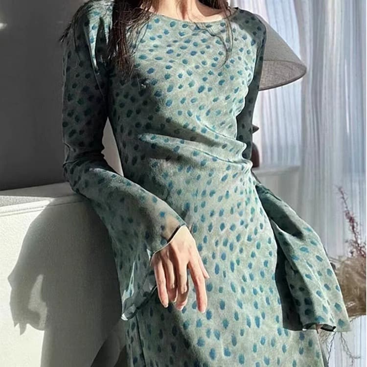 Plus-Size Age-Reducing Dress for Slightly Chubby Figures, Extremely Slimming and Elegant Fairy-Style Dress, Especially Beautiful, Waist-Cinching Dress for Summer and Autumn