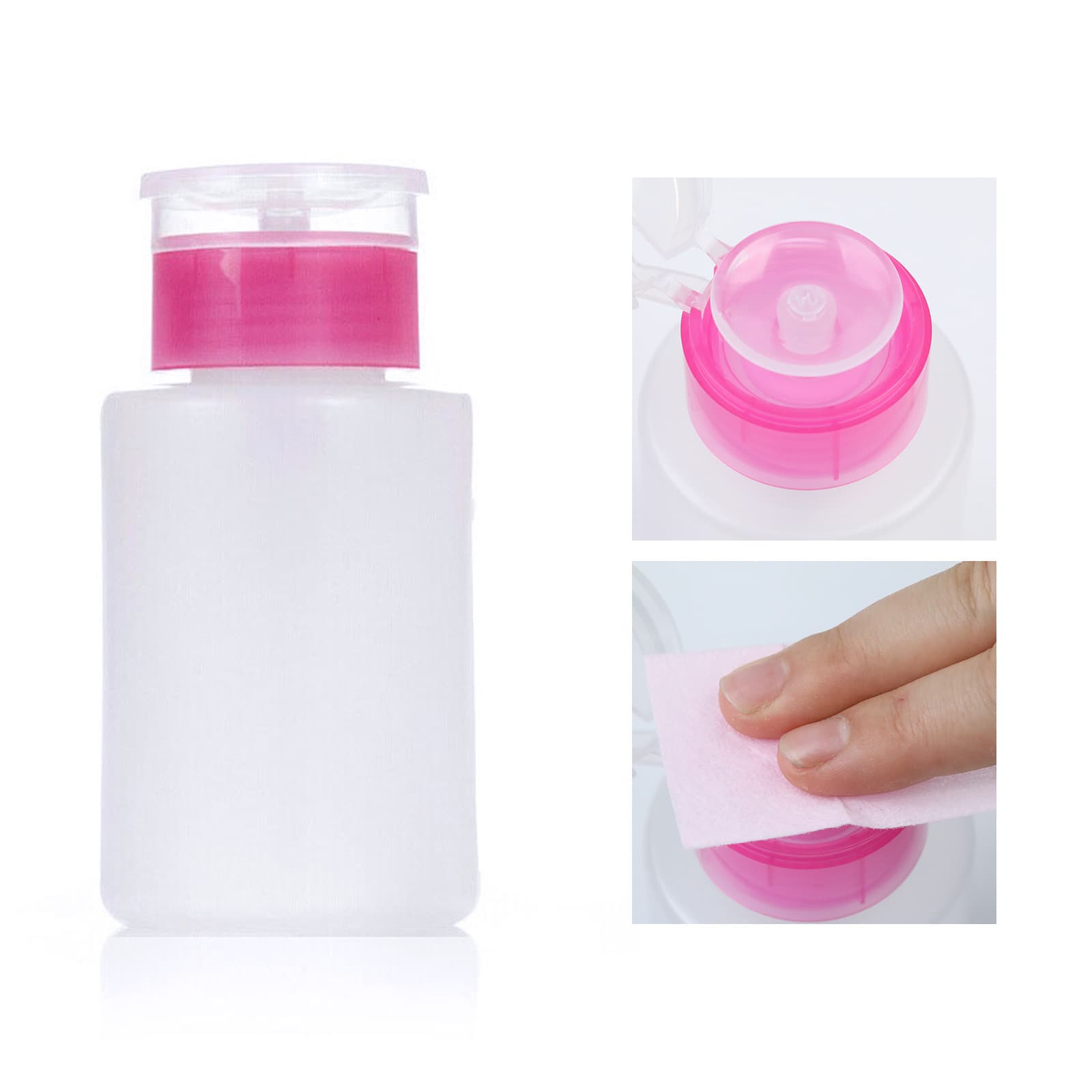 Pink Nail Art Tool Press Bottle Nail Polish Remover Water Absorbent Press Bottle For Manicure And Pedicure Beauty Care Kit