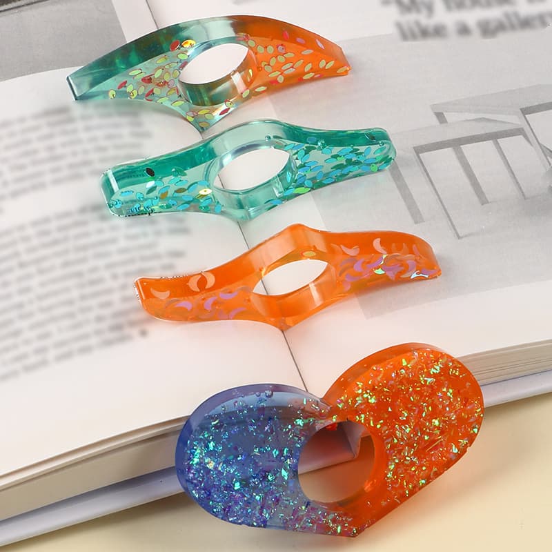 DIY Crystal Epoxy Mold - Music Score Clip Book Reading Aid Resin Bookmark Book Ring Finger Protection Silicone Mold