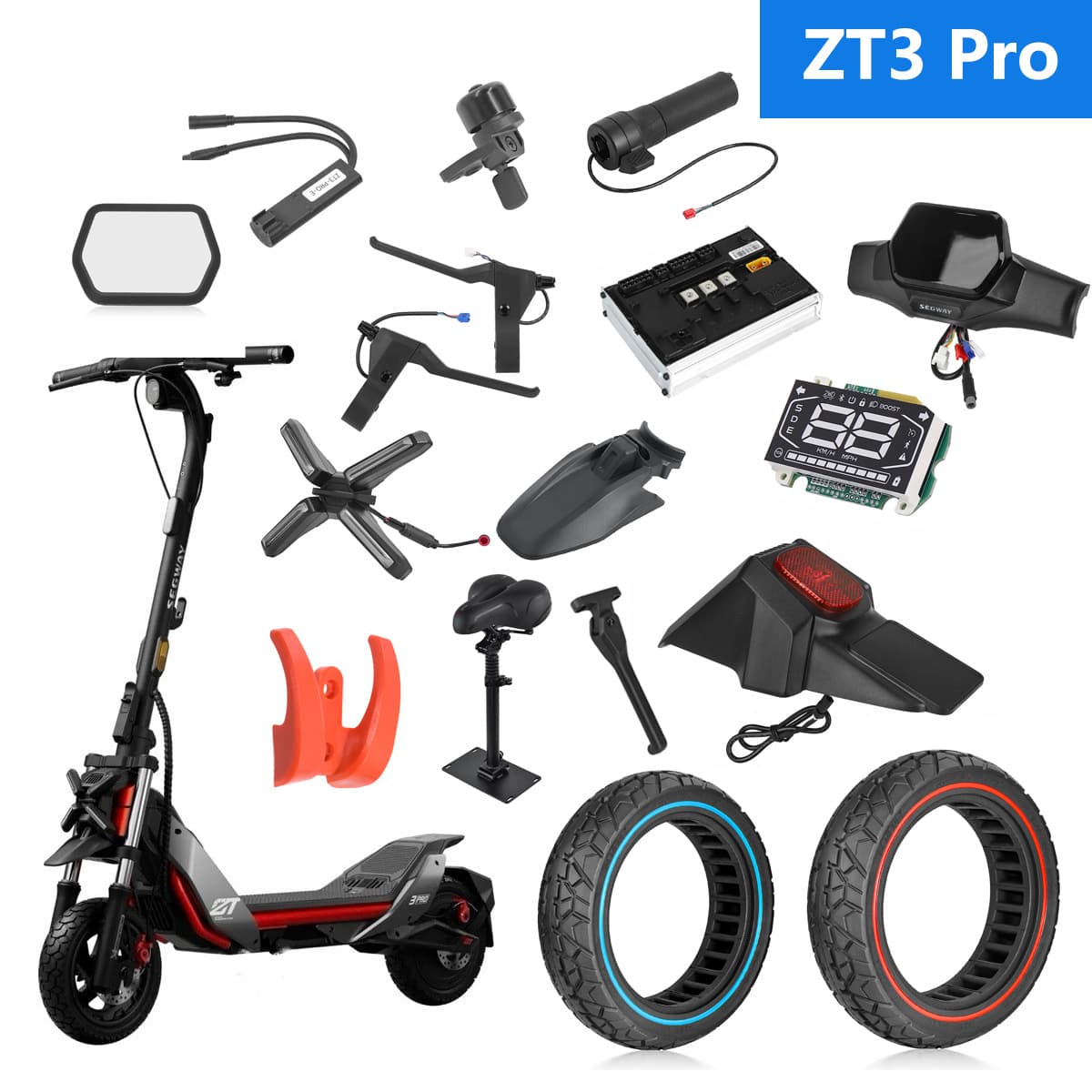 New Ninebot ZT3 Pro Electric Scooter Accessories Controller Kickstand Rear Fender Protective Cover In Stock Wholesale