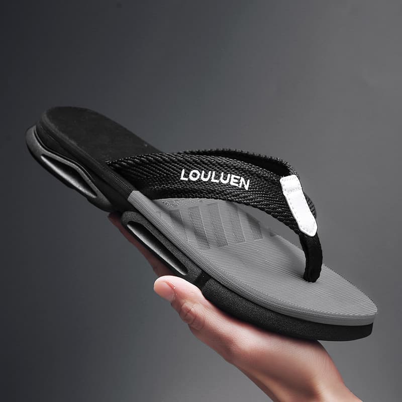 Casual Men's Flip Flops Beach Shoes Anti-Slip Personality Outdoor Wear Summer Trend Breathable Slip-On T-Strap Sandals
