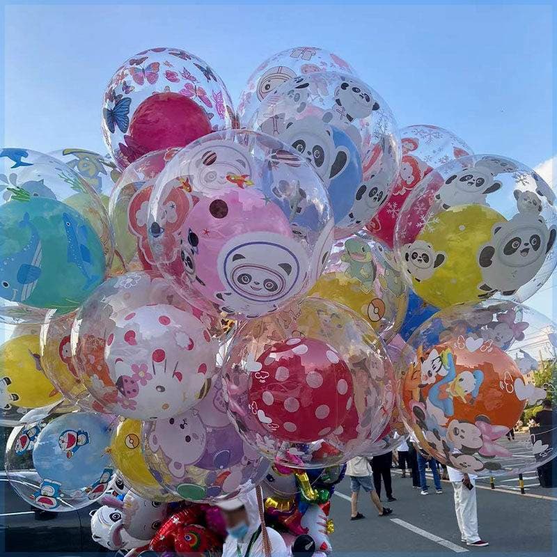 24-inch Internet celebrity printed wave ball floating balloon cartoon luminous balloon street stall night market stall supply