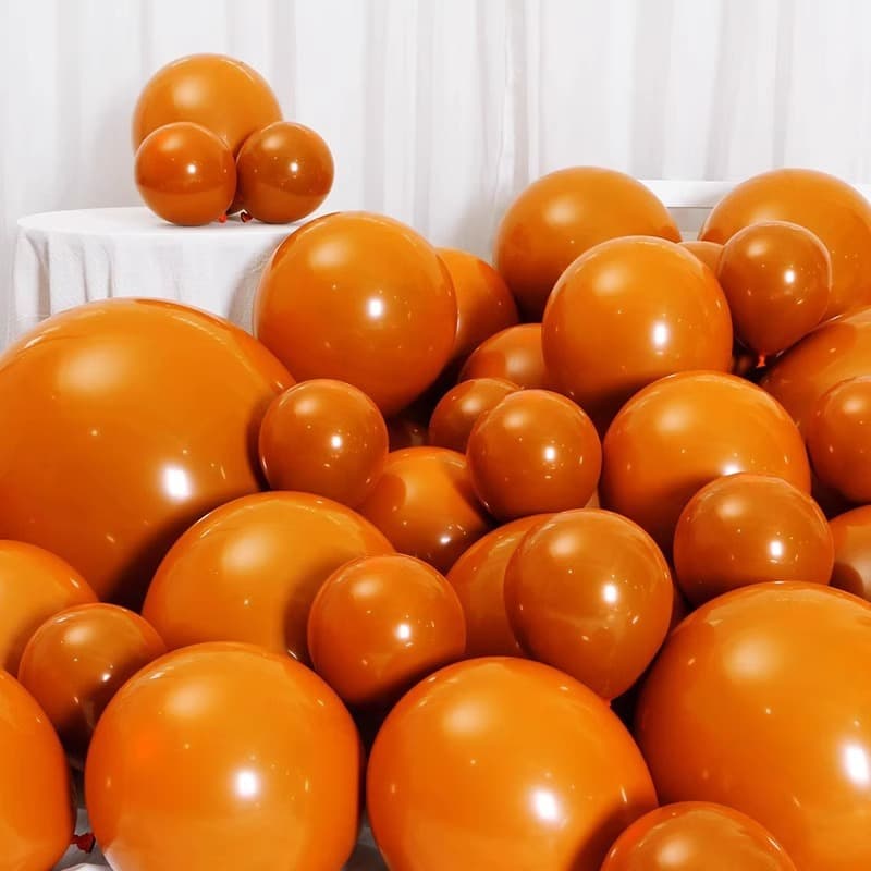 Trendy Hermes Orange Balloon Double Layer Vintage Opening Anniversary Store Celebration Orange Festival Arch Balloon Chain Decoration