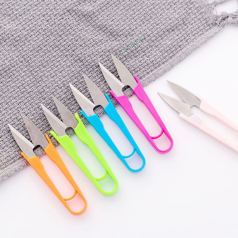 U-Shaped Embroidery Scissors, V-Shaped Household Small Scissors for Thread Trimming, Mini Tailor Sewing Cross-Stitch Yarn Snips