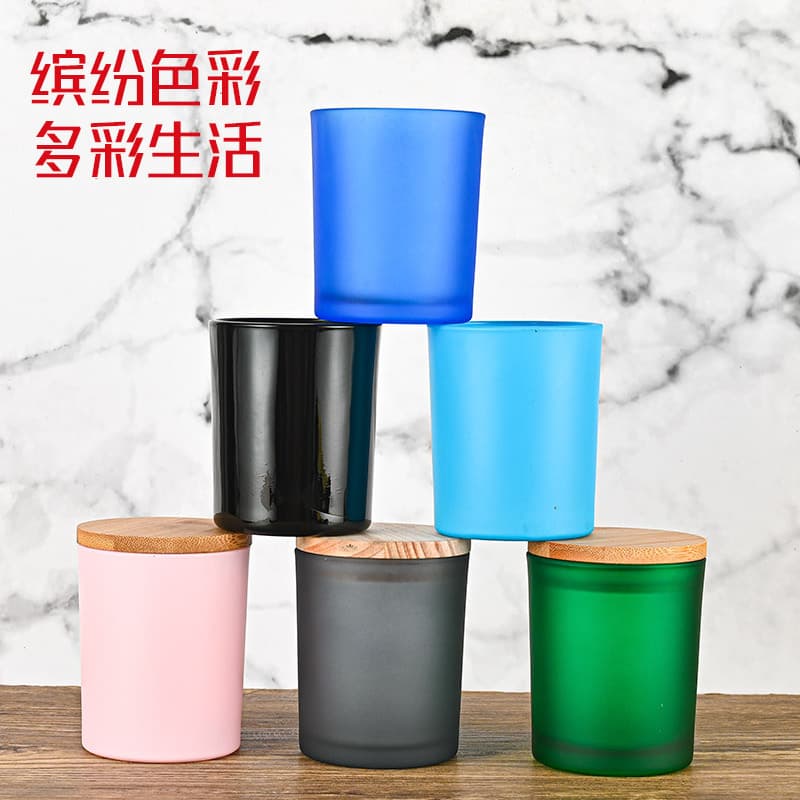 Spot 8 090 320ml Color Candle Holder Glass Aromatherapy Jar Glass Candle Holder Empty Cup with Lid Fragrance Candle Empty