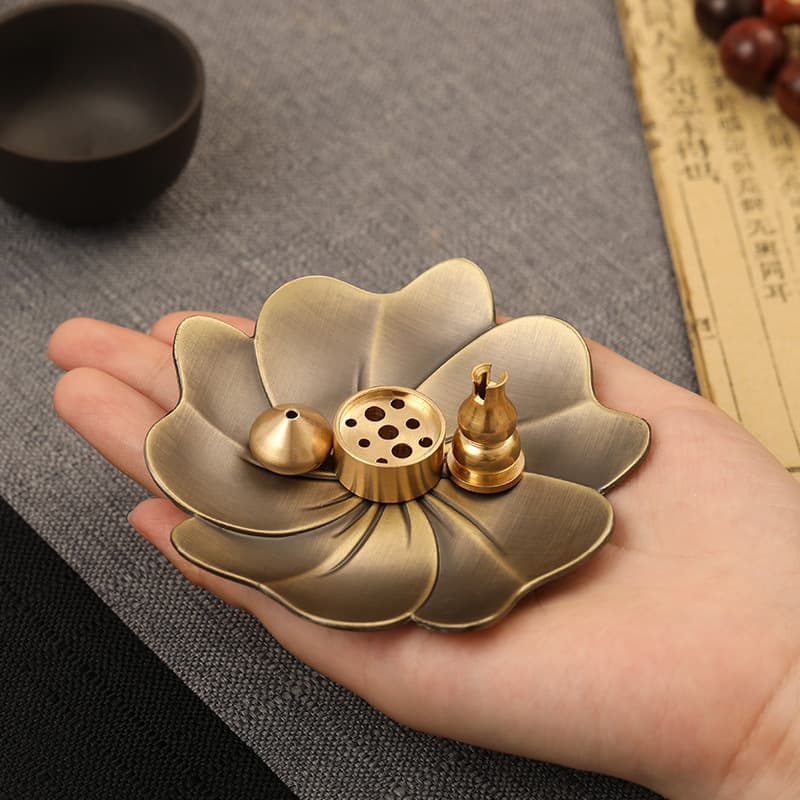 Incense Holder Household Indoor Line Incense Burner Brass Incense Burner Antique Decoration Sandalwood Tea Ceremony Zen Agarwood Holder